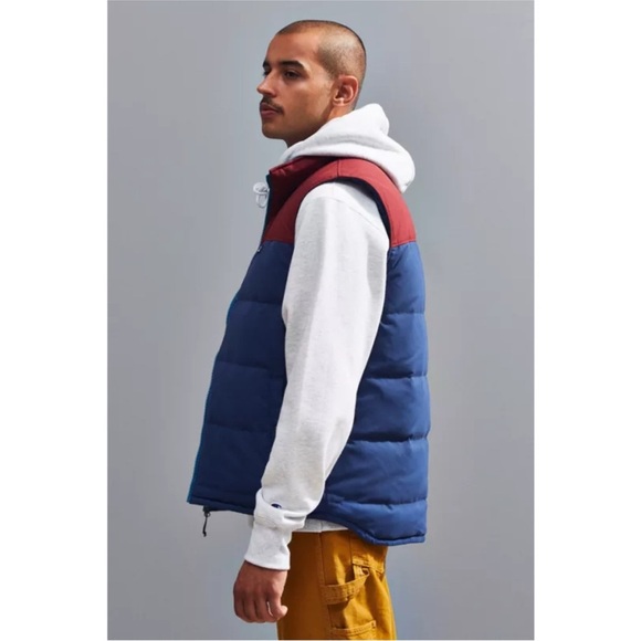 Patagonia Men's Reversible Bivy Full-Zip Quilted Down Vest Stone Blue Medium - Picture 4 of 11
